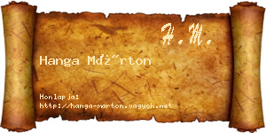 Hanga Márton névjegykártya