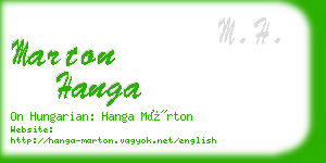 marton hanga business card